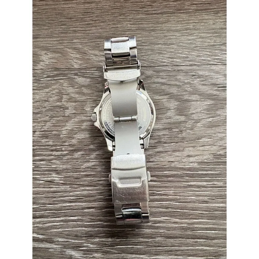 Stührling Regatta Champion Swiss Quartz Men’s Watch In Silver & Blue